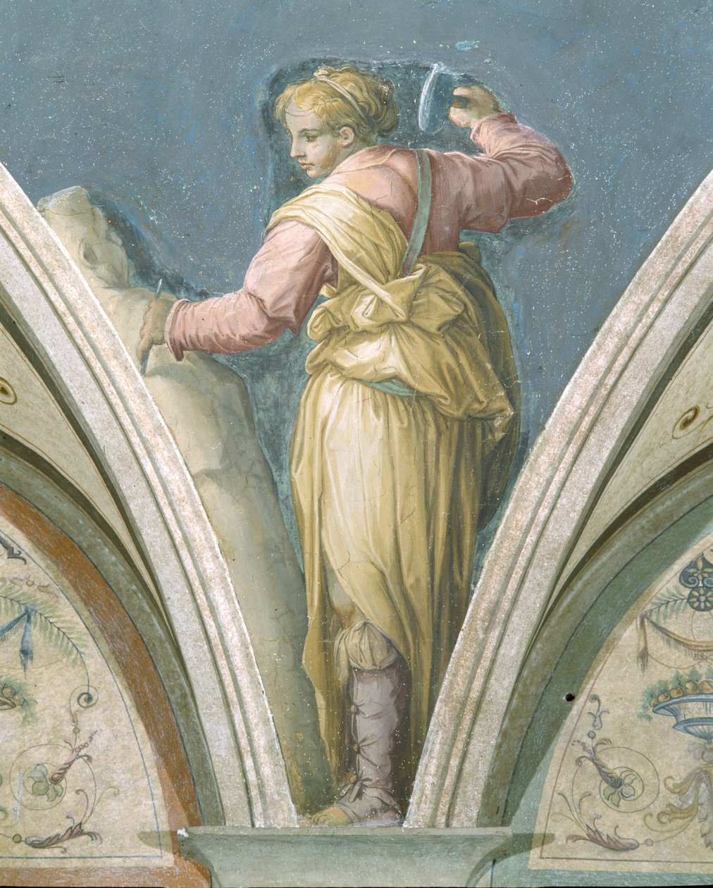 Veistos, Neljä taidetta, Peduccio, Camera della Fama, 1542 tekijältä Giorgio Vasari