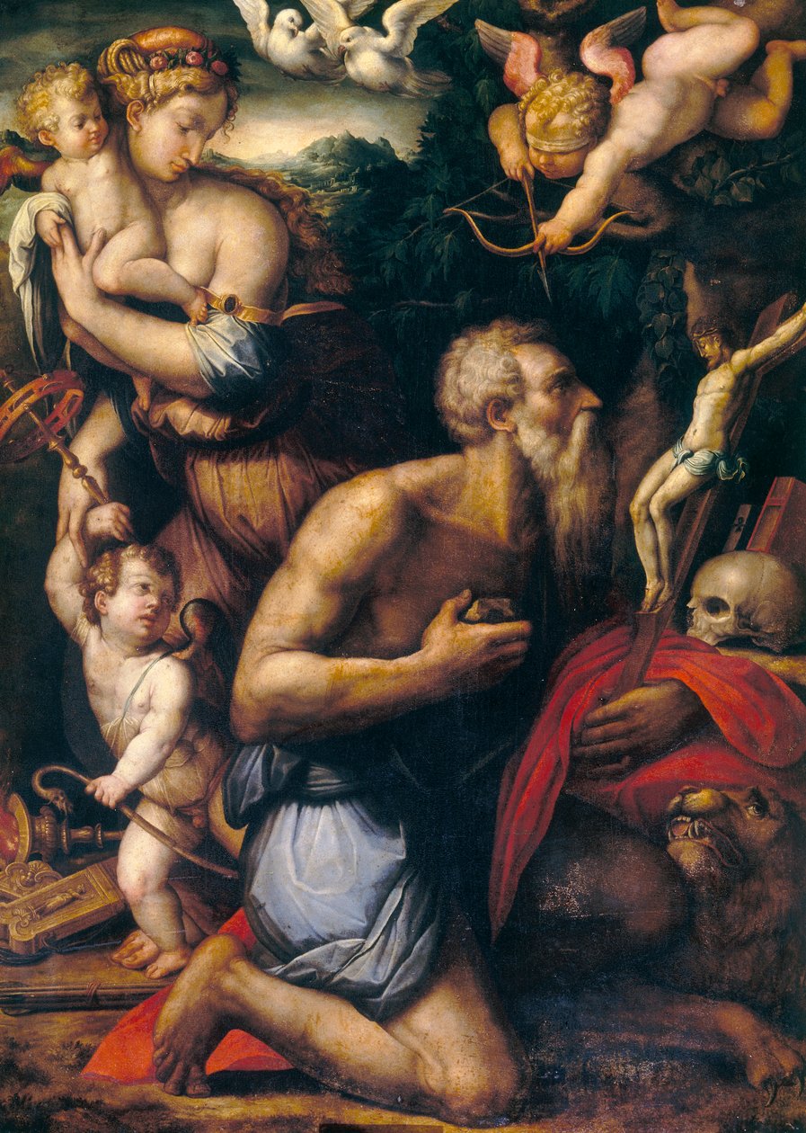 Pyhän Hieromuksen kiusaus tekijältä Giorgio Vasari