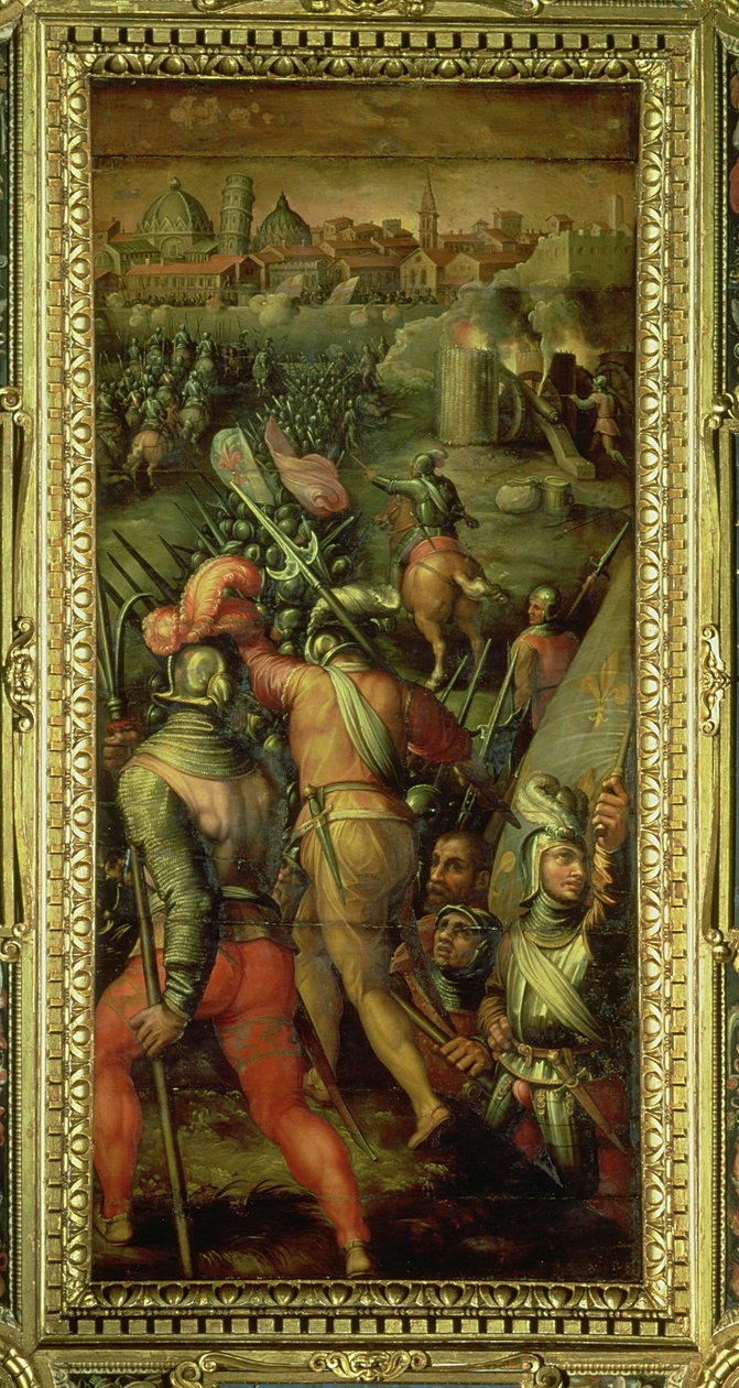 Barbagiannin taistelu Salone dei Cinquecenton katosta, 1565 (paneeli) tekijältä Giorgio Vasari