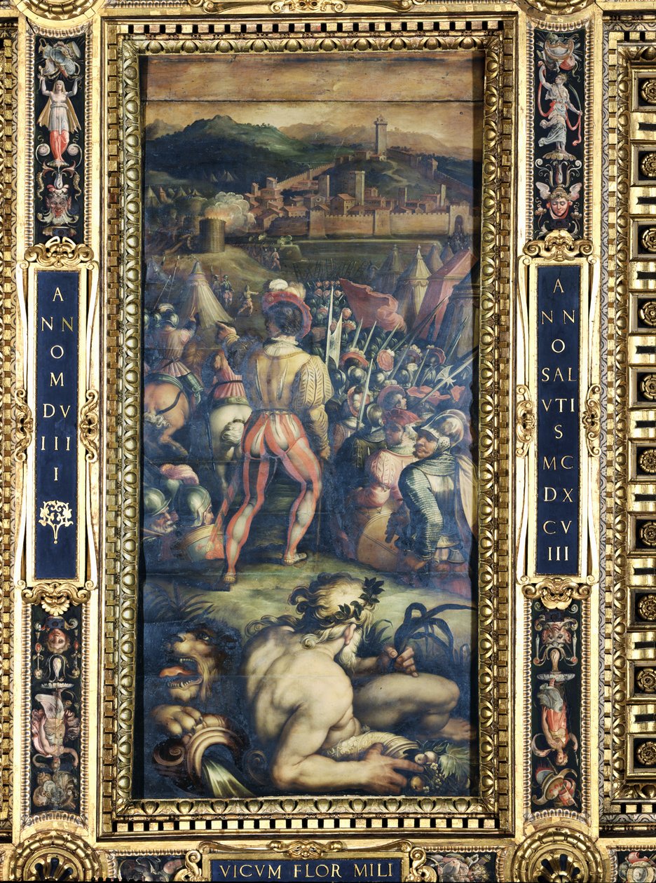 Vicopisanon vangitseminen Salone dei Cinquecenton katosta, 1565 (paneeli) tekijältä Giorgio Vasari