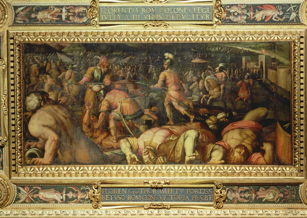 Radagasion tappio Salone dei Cinquecenton katosta, 1565 (paneeli) tekijältä Giorgio Vasari