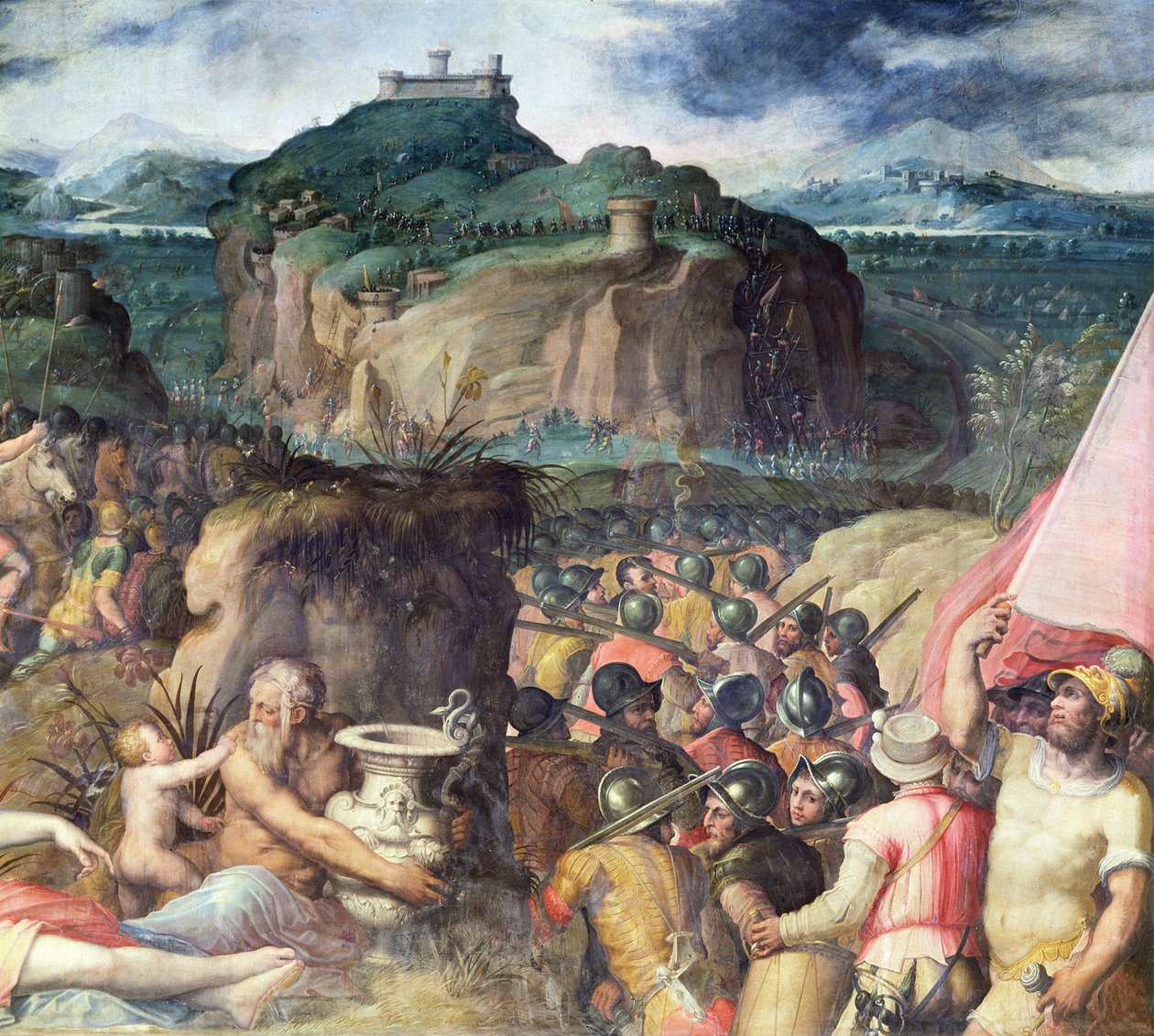 San Leon piiritys (yksityiskohta) (katso 139095) tekijältä Giorgio Vasari