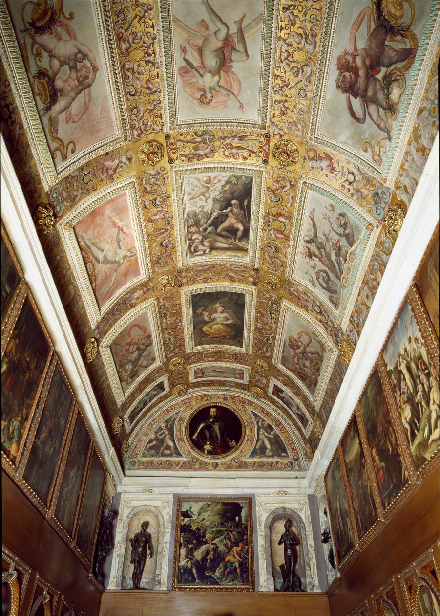 Prometheuksen tarina (Studio de Francesco I de Medicin katto tekijältä Giorgio (and workshop) Vasari