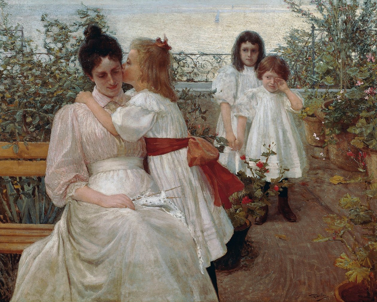 Pienet sielut, maalaus Giorgio Belloni (1861-1944), öljy kankaalle tekijältä Giorgio Belloni