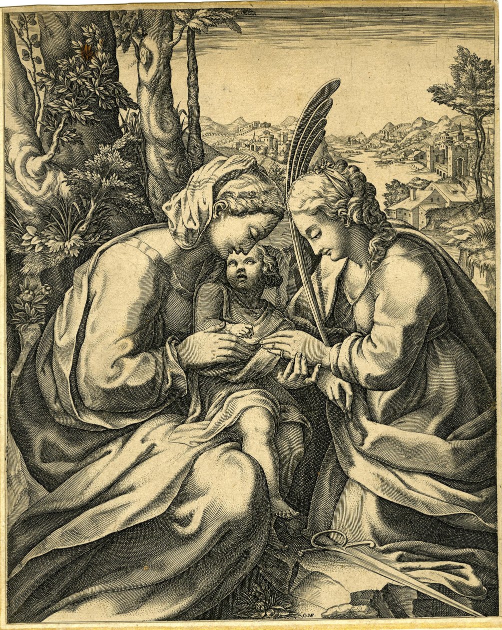Giorgio Ghisi - Pyhän Katariinan avioliitto, 1850,0413.130 tekijältä Giorgio Ghisi