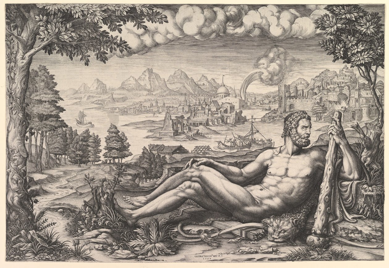 Herkules lepää työstään, 1567. tekijältä Giorgio Ghisi