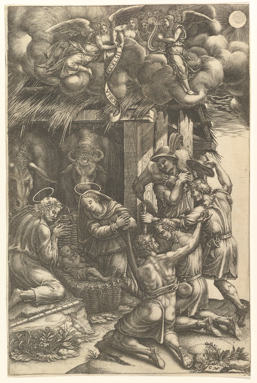 Paimenten palvonta, 1570-luvun loppu. tekijältä Giorgio Ghisi
