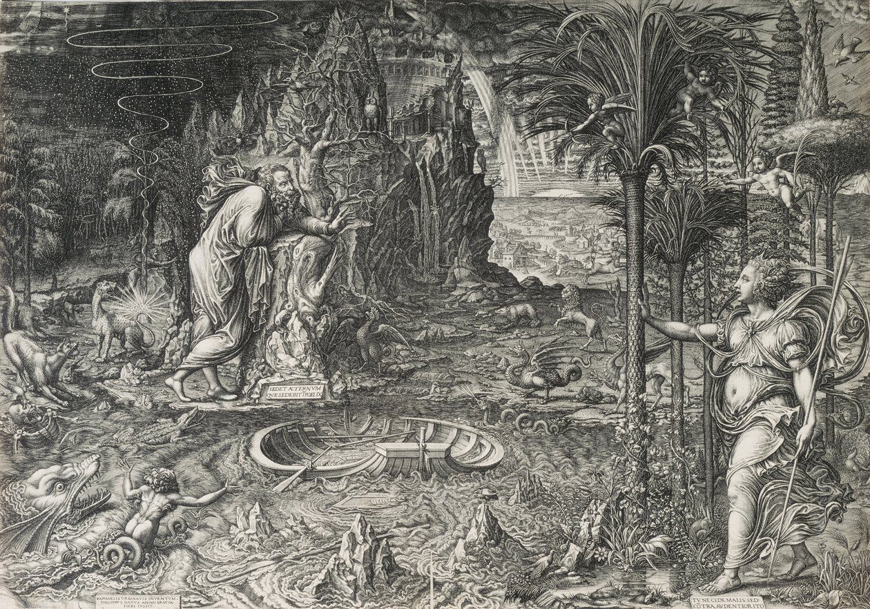 Elämän allegoria Rafaelin unelma, 1561 tekijältä Giorgio Ghisi