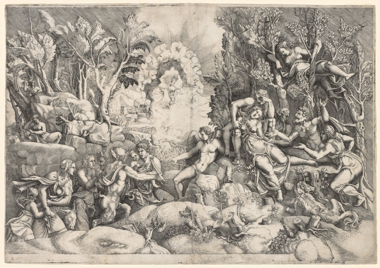 Prokriksen kuolema, n. 1540. tekijältä Giorgio Ghisi