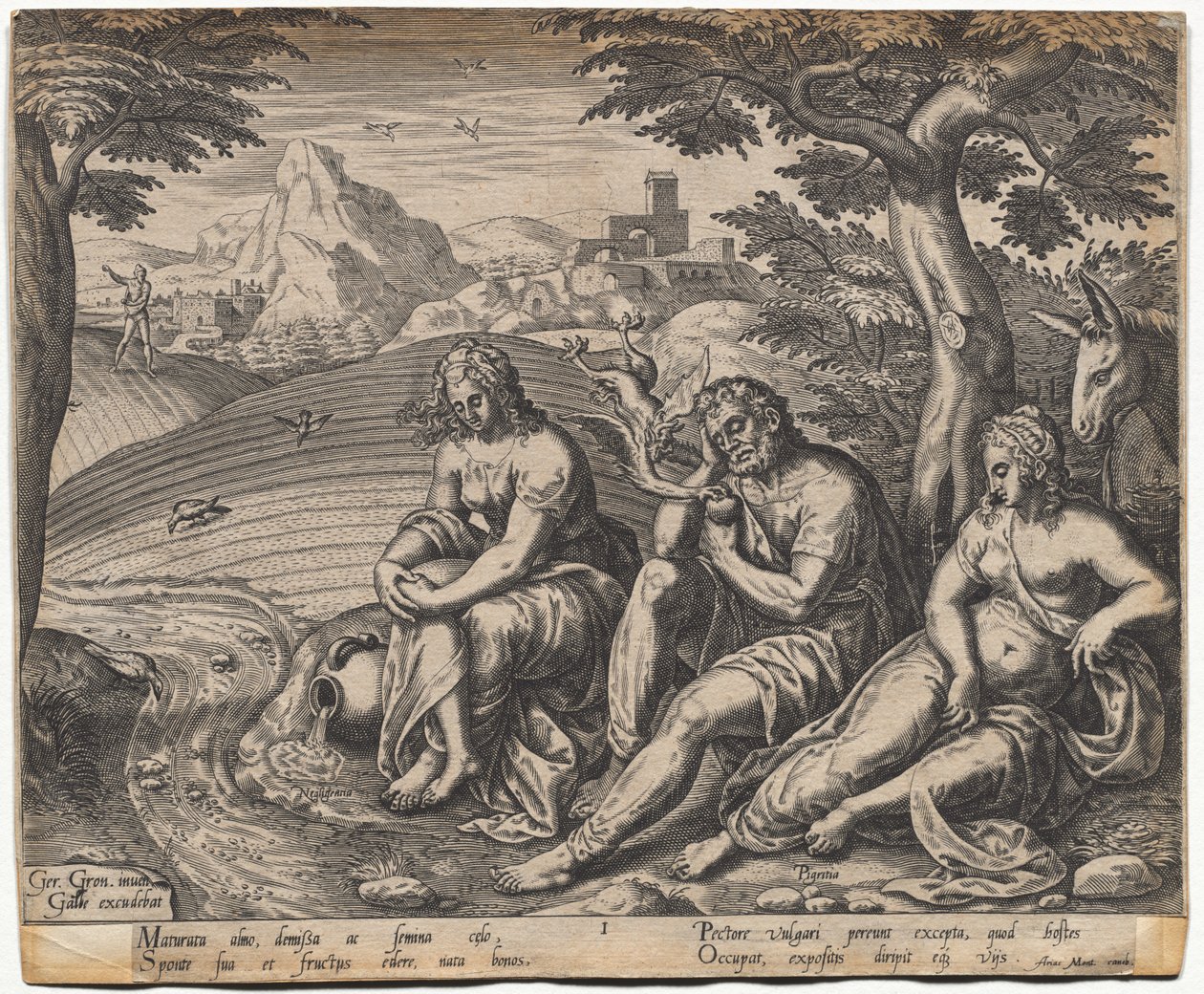 Vertaus kylväjästä ja siemenestä: Siemen putoaa tien varrella (Gerard Van Groeningenin mukaan, aktiivinen Antwerpen 1563-1573) tekijältä Giorgio Ghisi