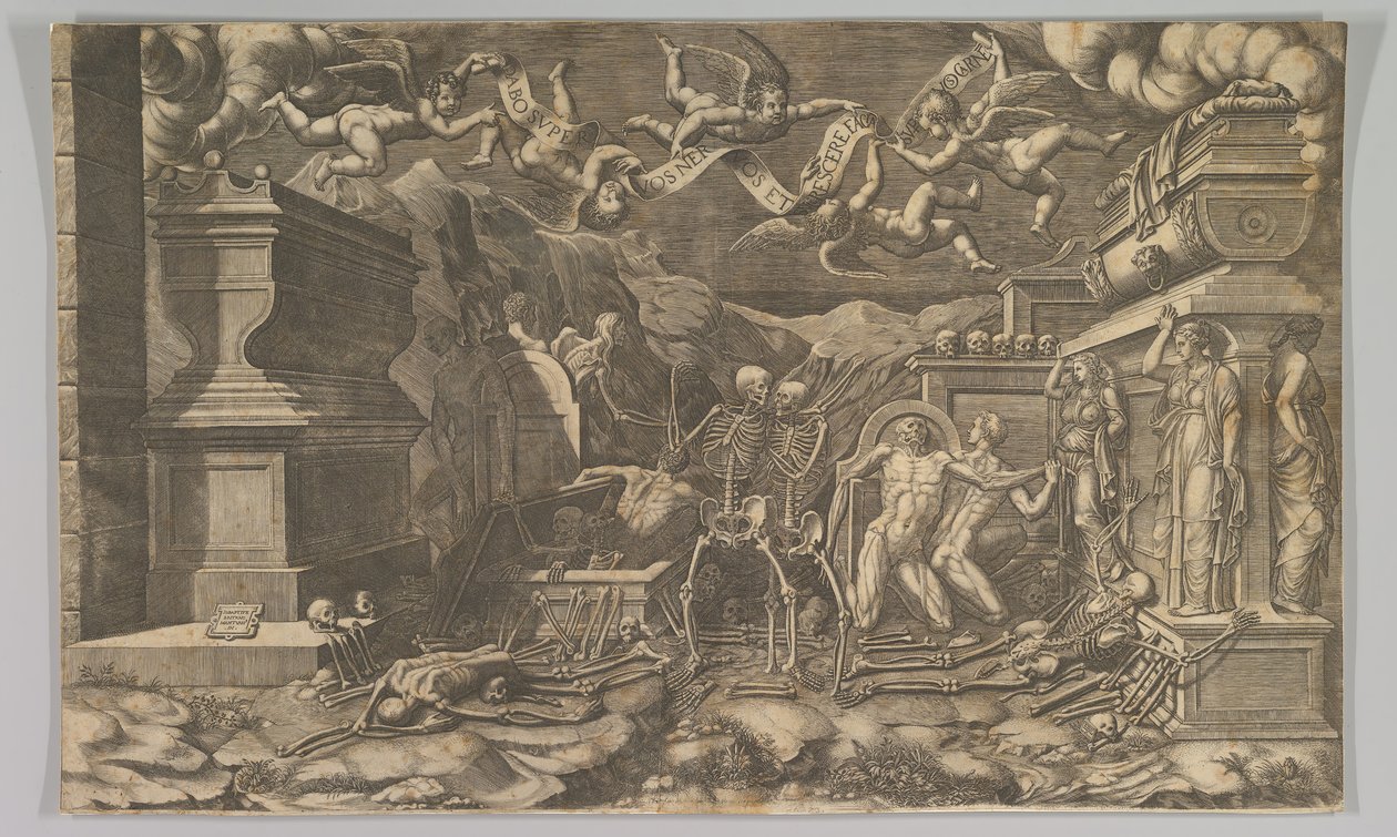 Hesekielin näy, 1554, julkaistu uudelleen 1595. tekijältä Giorgio Ghisi
