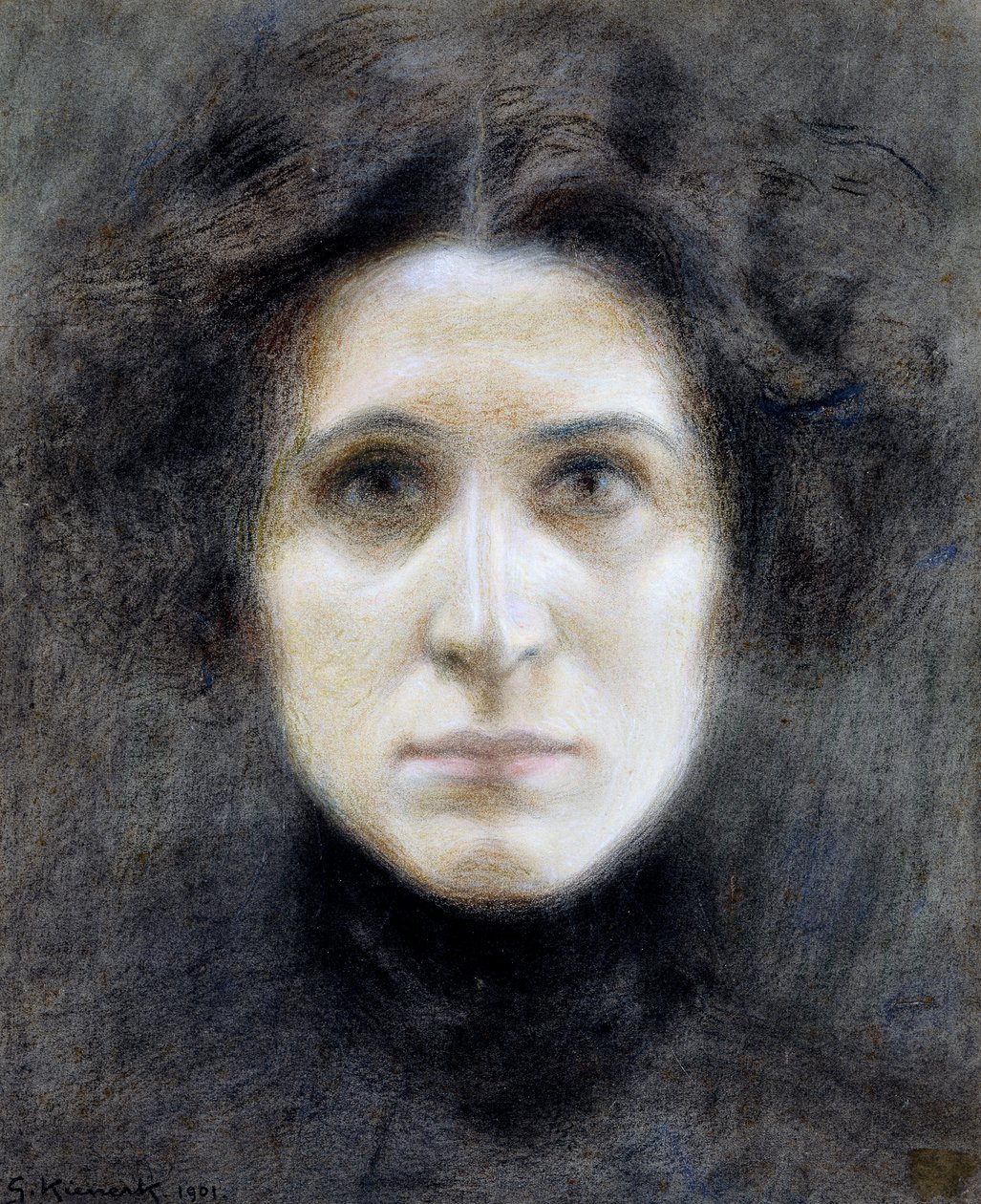 Irma Gramatican muotokuva, Giorgio Kienerk (1869-1948), n. 1901, pastelli paperille, 29x46 cm tekijältä Giorgio Kienerk