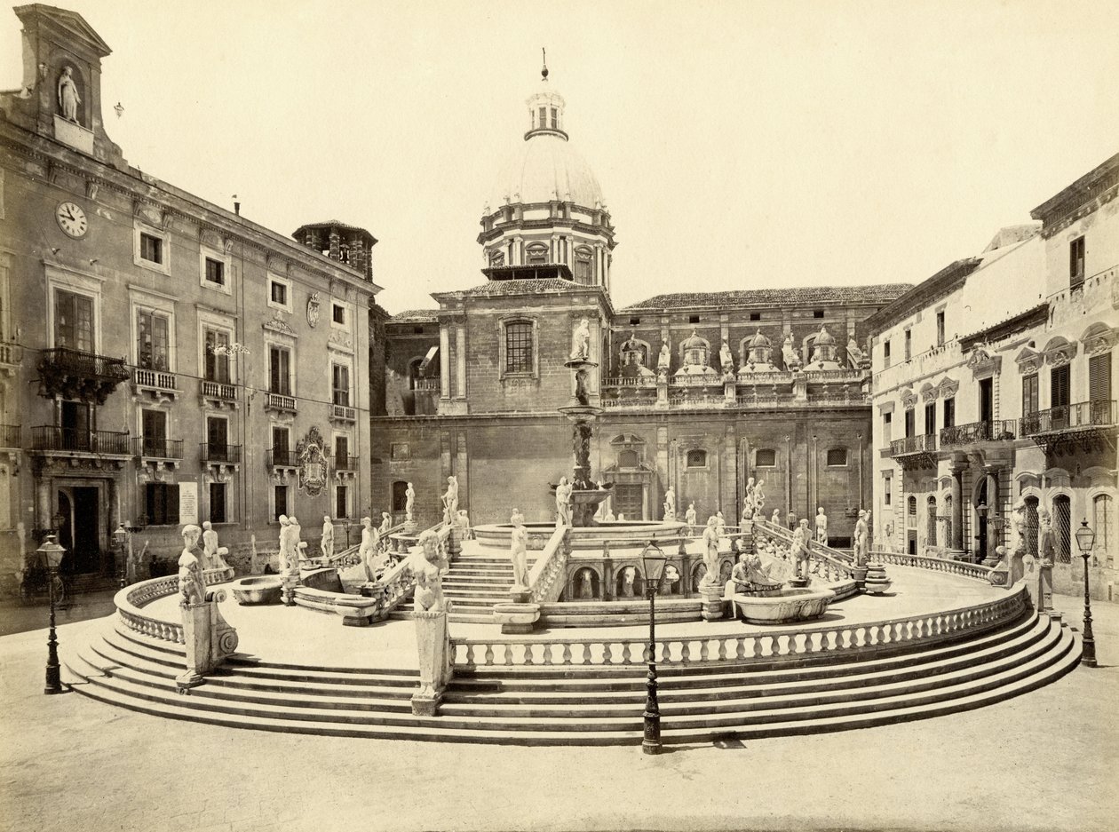 Pretoria-suihkulähde, Palermo, Italia, valokuva Giorgio Sommer tekijältä Giorgio Sommer