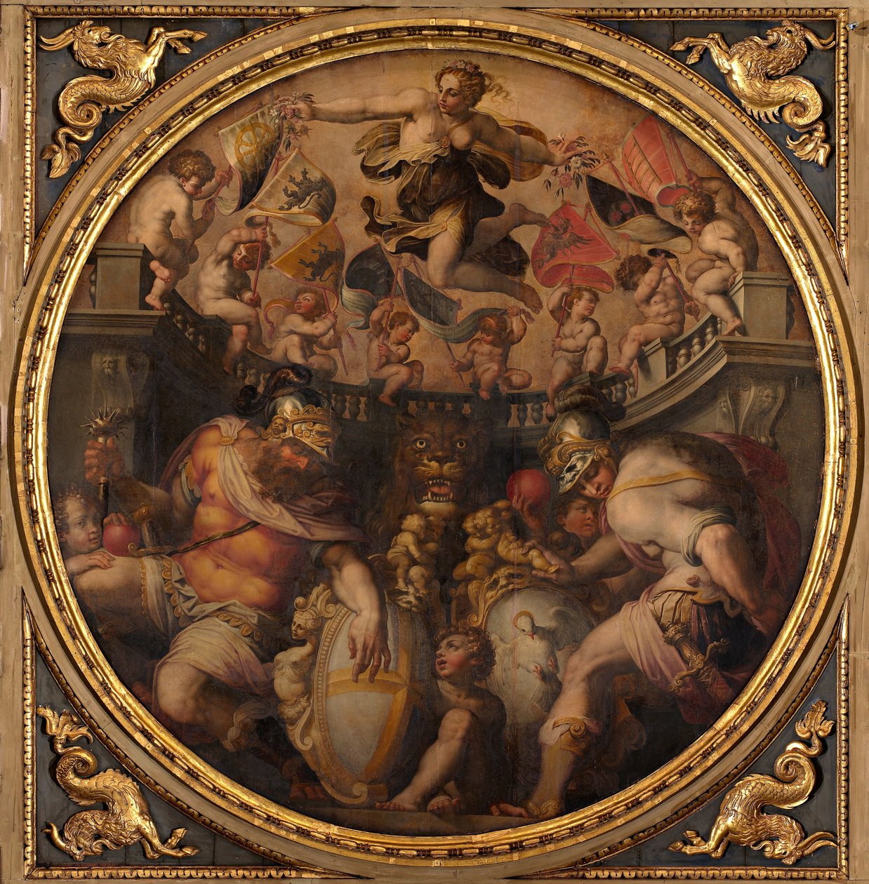 Santo Spiriton ja Santa Crocen korttelien allegorioita, 1563-1565 tekijältä Giorgio Vasari