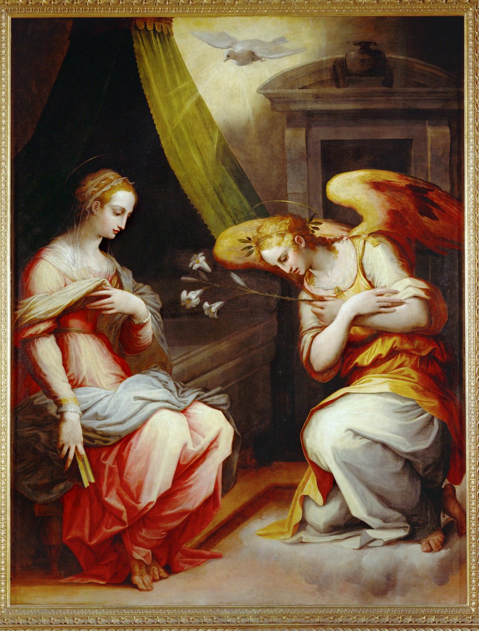 Ilmestyskirja. Triptyykin keskimmäinen paneeli. Maalattu Arezzon Santa Maria Novellan pääalttarille ... tekijältä Giorgio Vasari