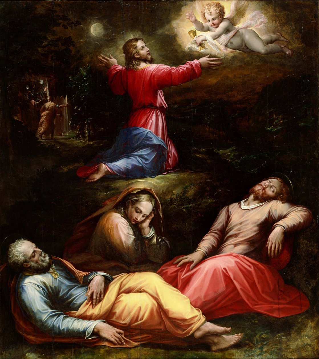 ""Rukous oliivipuutarhassa"" Giorgio Vasarin (1511-1574) maalaus noin 1570 National Museum of Western Art, Tokio Japani tekijältä Giorgio Vasari