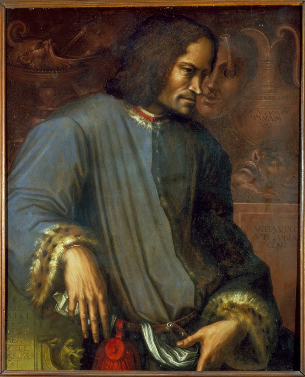 Laurent de Medici (1449 - 1492) (Laurent the Magnifico: Lorenzo the Magnificent). Giorgio Vasarin (1511 - 1574) maalaus. Uffizin museo. Firenze. tekijältä Giorgio Vasari