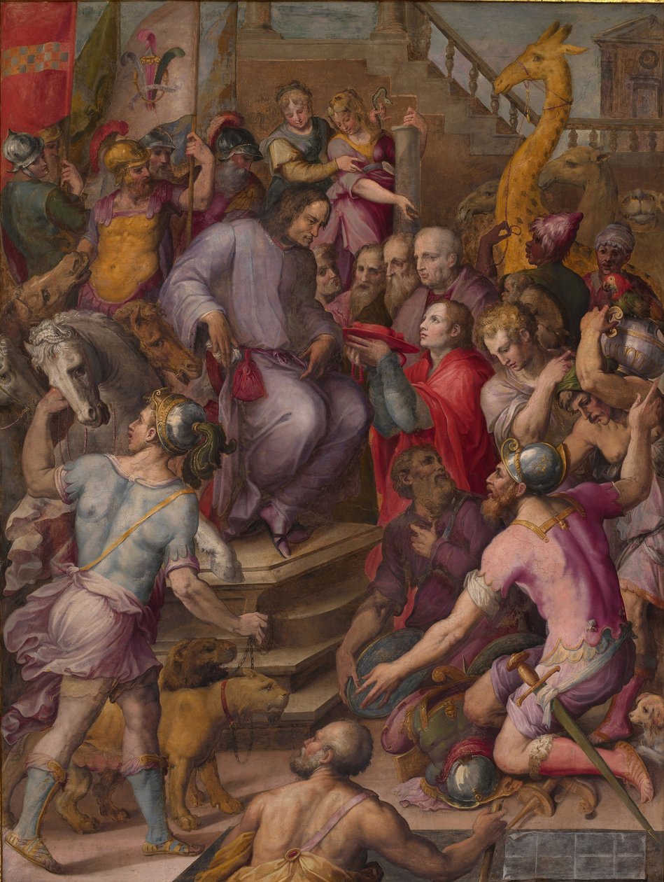 Lorenzo the Magnificent vastaanottaa suurlähettiläiden kunnianosoituksen, 1556-1558 tekijältä Giorgio Vasari