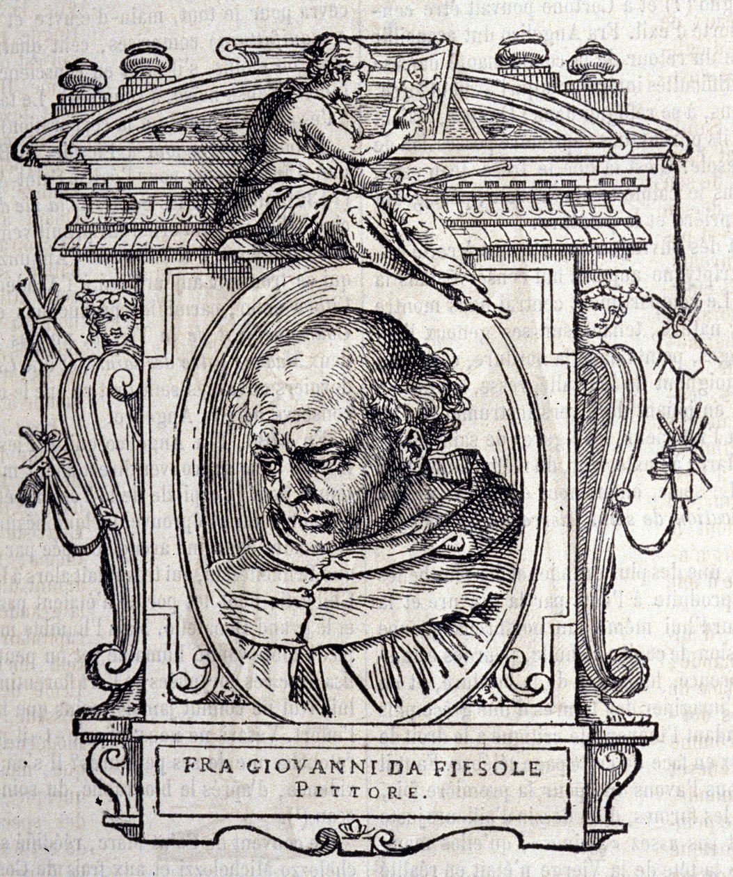 Muotokuva Beato Angelico dit Fra Angelicosta (Guido Di Pietro Da Mugello) 1390-1455, italialainen taidemaalari. Giorgio Vasarin teoksessa ”Parhaiden italialaisten kuvanveistäjien ja arkkitehtien elämä”” 1568. tekijältä Giorgio Vasari