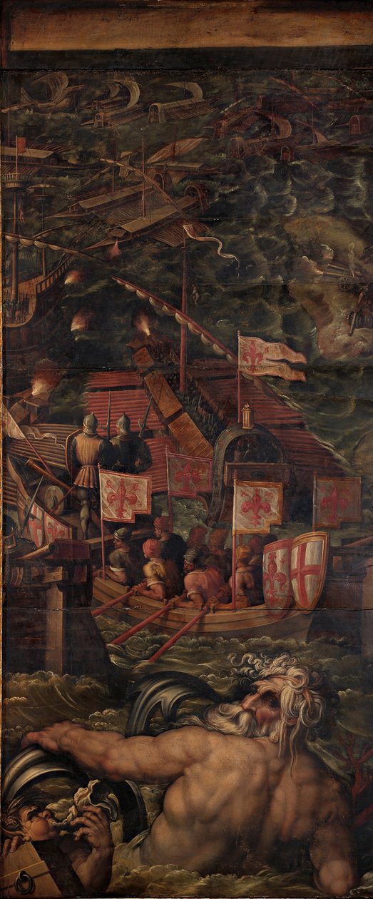 Meritaistelu firenzeläisten ja pisalaisten välillä 1563-1565 tekijältä Giorgio Vasari