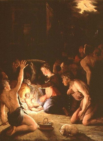 Paimenten palvonta (paneeli) tekijältä Giorgio Vasari