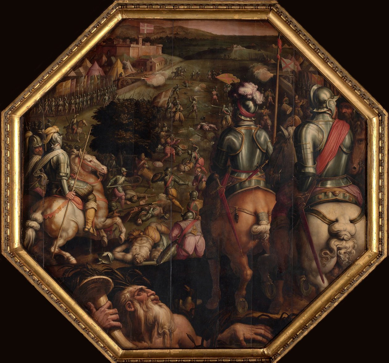 Marcianon taistelu Val di Chianassa, 1563-1565 tekijältä Giorgio Vasari