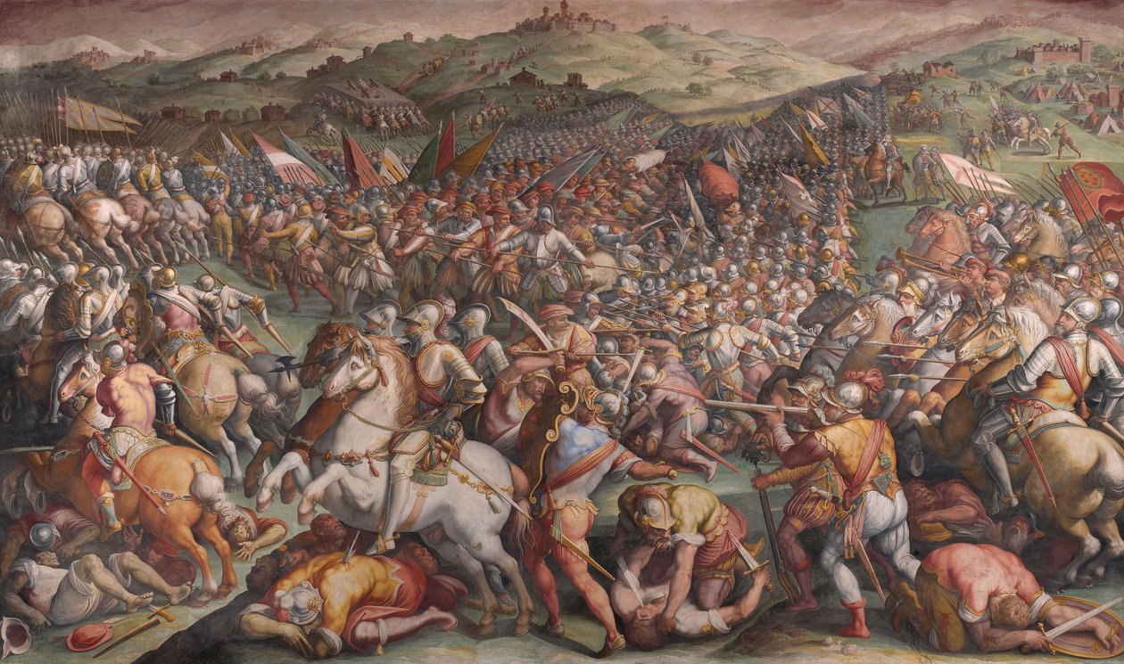 Marcianon taistelu Val di Chianassa, 1570-1571 tekijältä Giorgio Vasari