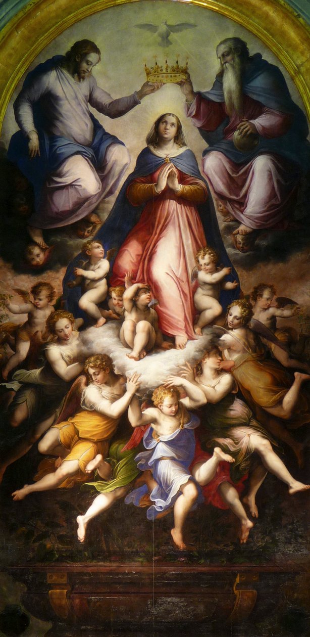 Neitsyen kruunaus, 1571. tekijältä Giorgio Vasari