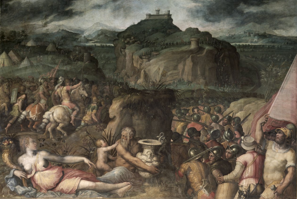 San Leon piiritys (fresko) tekijältä Giorgio Vasari