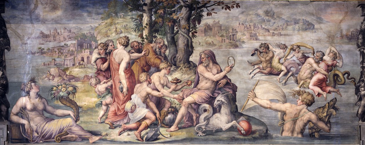 Ensimmäiset hedelmät maasta tarjottiin Saturnukselle, 1655-1657 tekijältä Giorgio Vasari