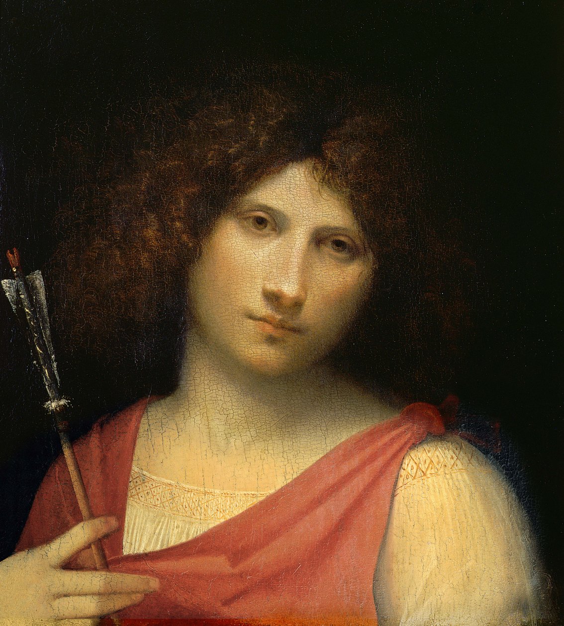 Nuori kädessään nuoli, n. 1505 (öljy poppelissa) tekijältä Giorgione da Castelfranco