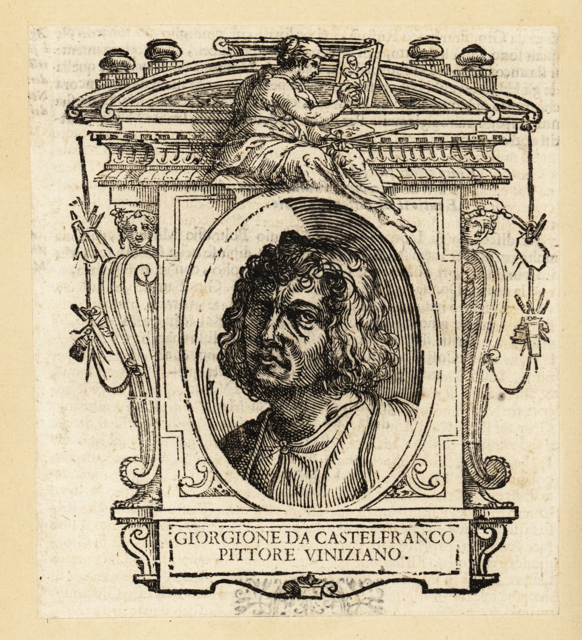 Giorgionen muotokuva, italialainen venetsialaisen koulukunnan taidemaalari korkearenessanssin aikana Venetsiasta, noin 1477-1510 tekijältä after Giorgione