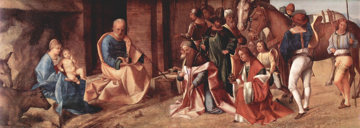 Italian kieli: Adoration of the Magi Adoration of the Magi (Magien palvominen) tekijältä Giorgione