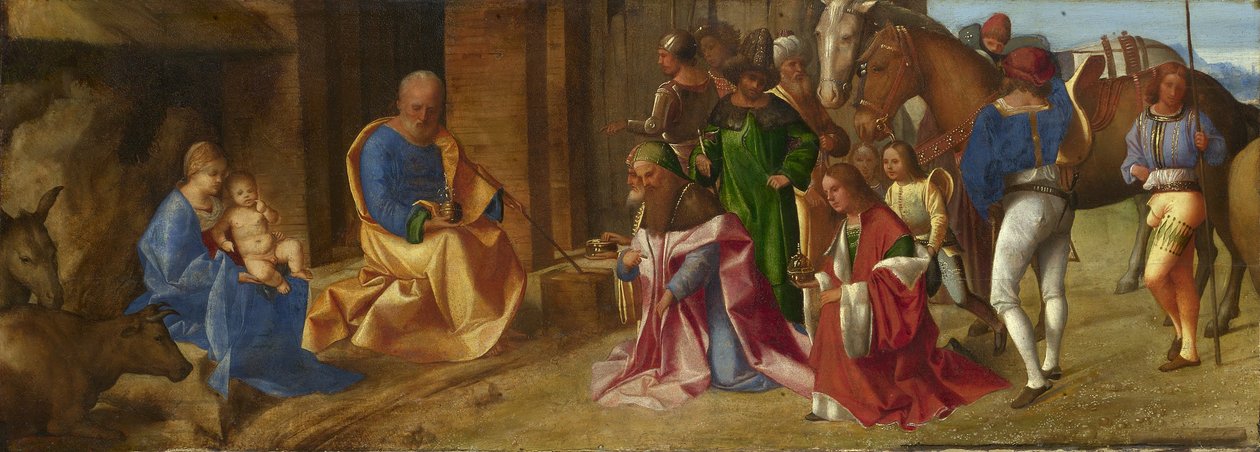 Italian kieli: Adoration of the Magi Adoration of the Magi (Magien palvominen) tekijältä Giorgione