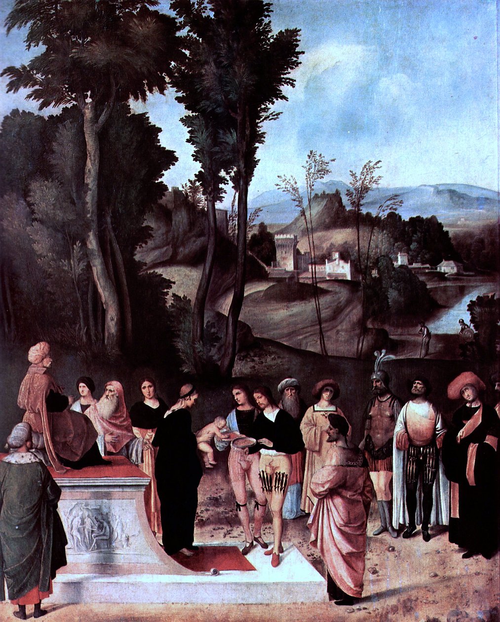 Finnish: Moses underging Trial by Fire (Mooseksen koettelemus tulessa) tekijältä Giorgione
