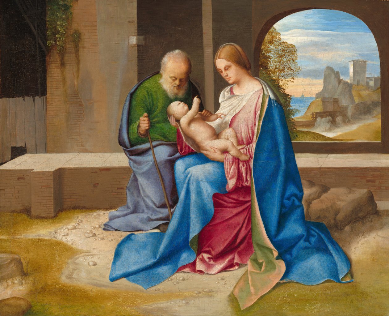 Italian: Sacra Famiglia Pyhä perhe tekijältä Giorgione