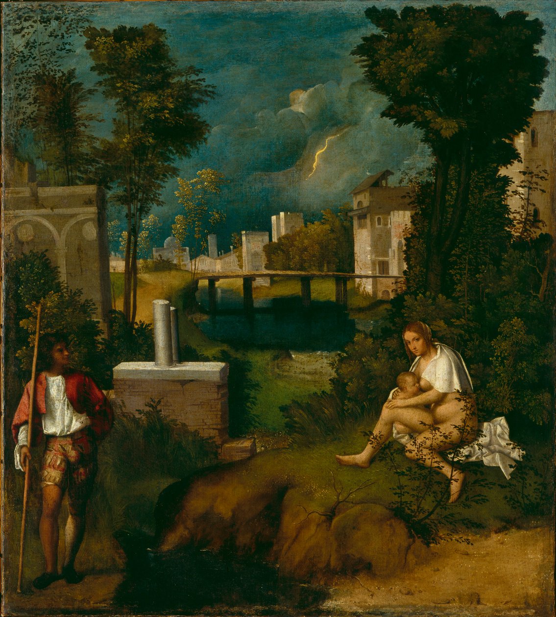 Myrsky, noin 1508 tekijältä Giorgione da Castelfranco