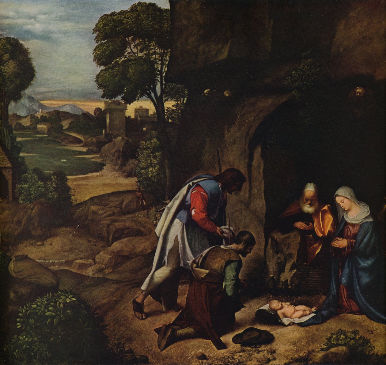 Paimenten palvonta, 1505-1510 tekijältä Giorgione da Castelfranco