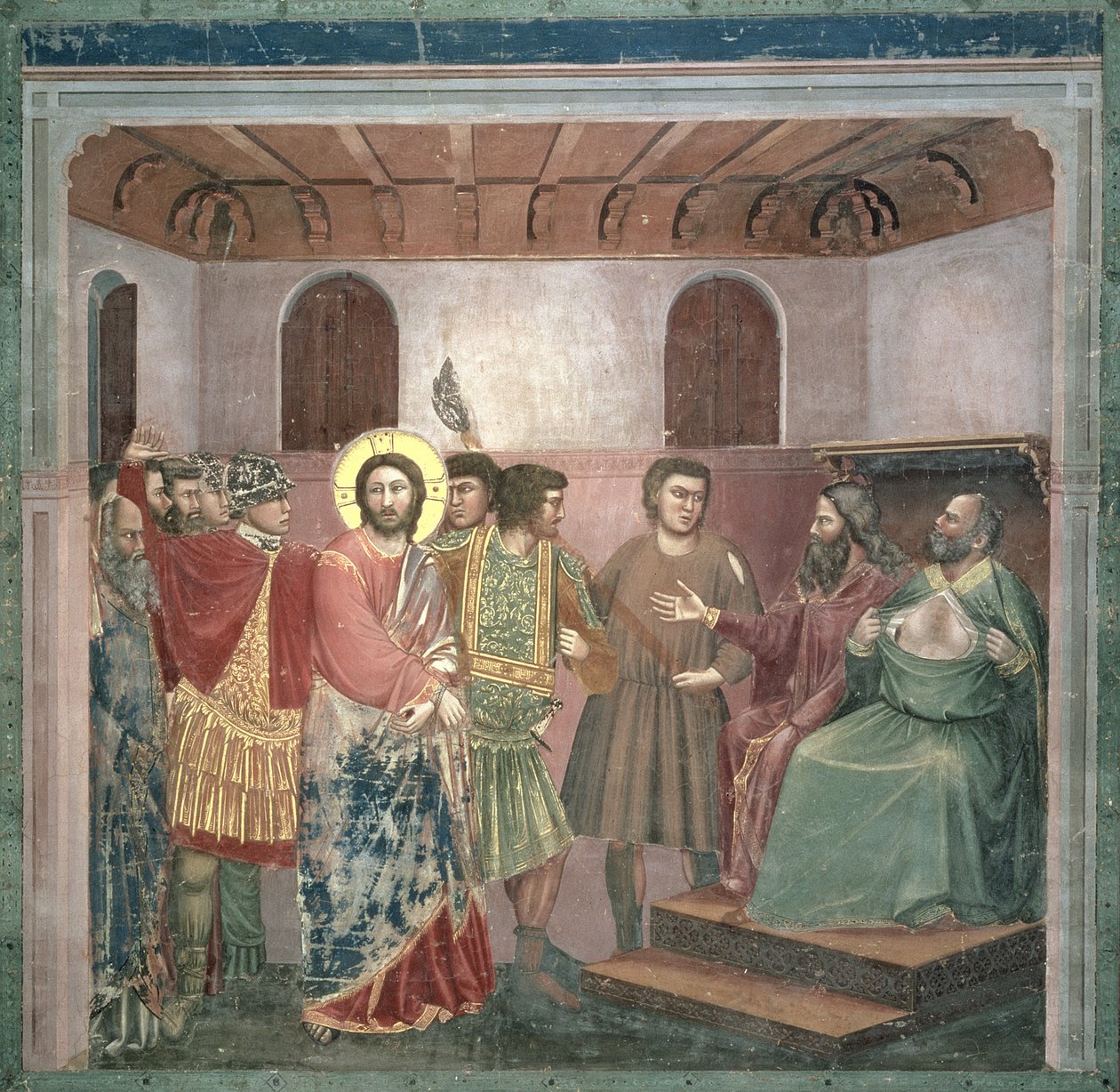 Kristus ennen Kaifasta, n. 1305 tekijältä Giotto di Bondone