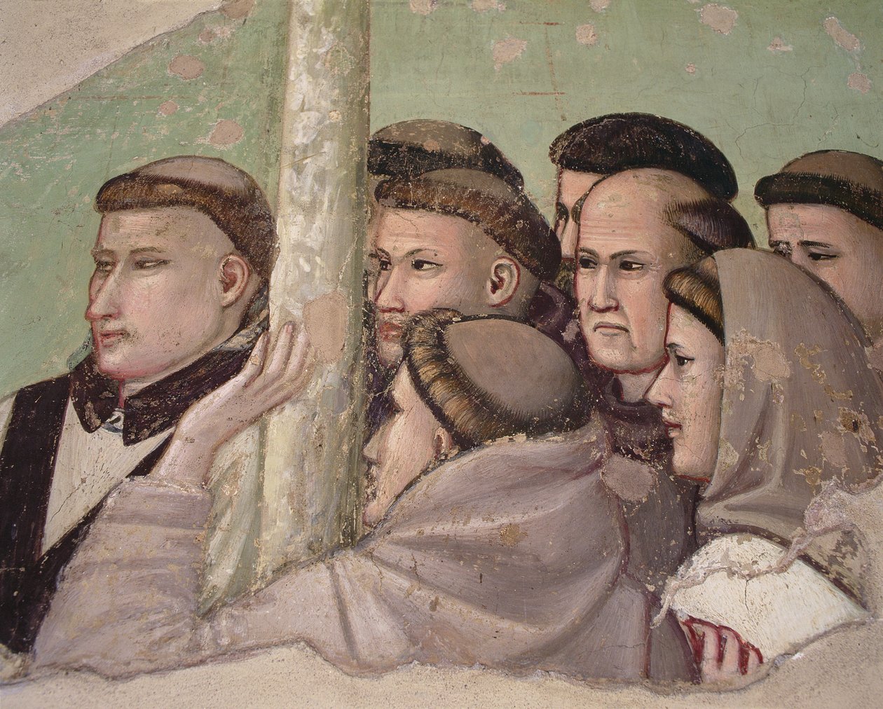 Yksityiskohta julkaisusta "Vision of the Acension of St. Francis, Bardi Chapel". tekijältä Giotto di Bondone