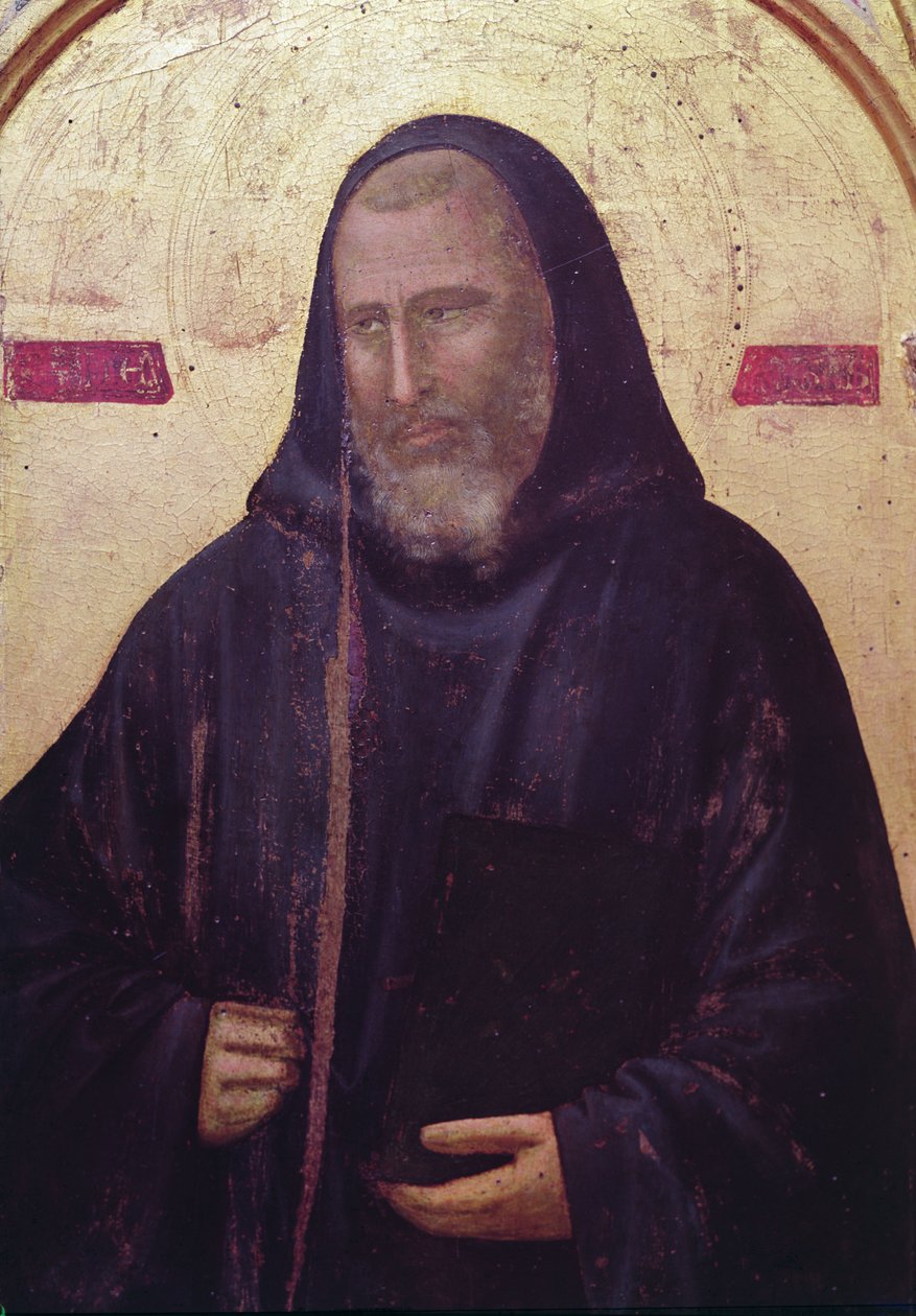 Pyhä Benedictus, Badian alttaritaulun oikea reuna, n. 1301 (tempera paneelissa) (yksityiskohta 50341) tekijältä Giotto di Bondone