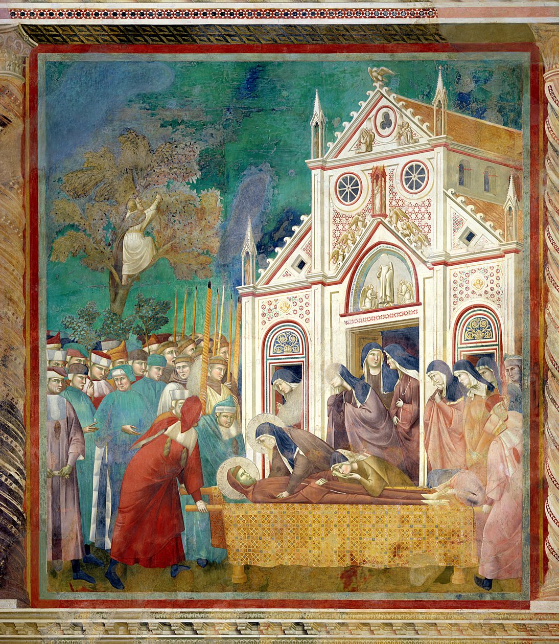 St. Clare syleilee Pyhän Franciscuksen ruumista San Damianon luostarissa, 1297-1299 tekijältä Giotto di Bondone