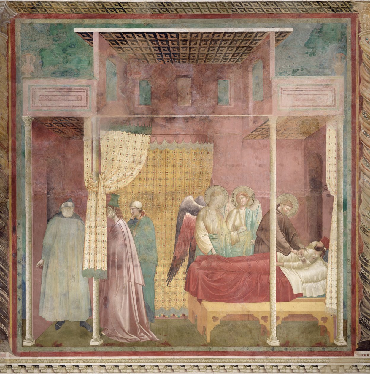 Pyhä Franciscus parantaa loukkaantuneen miehen Leridasta, 1297-1299 tekijältä Giotto di Bondone