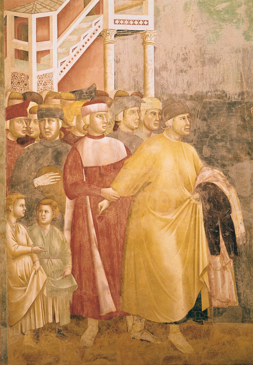 Pyhä Franciscus luopui kaikesta maailmallisesta tavarasta, yksityiskohta Pietro di Bernardonesta, 1297-1299 tekijältä Giotto di Bondone