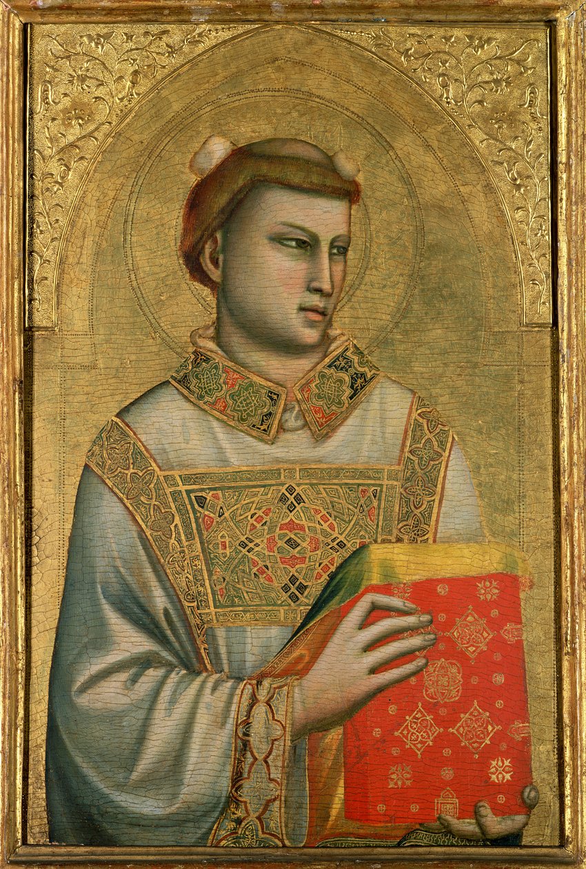 St. Stephen, 1320-25 (tempera paneelissa) tekijältä Giotto di Bondone
