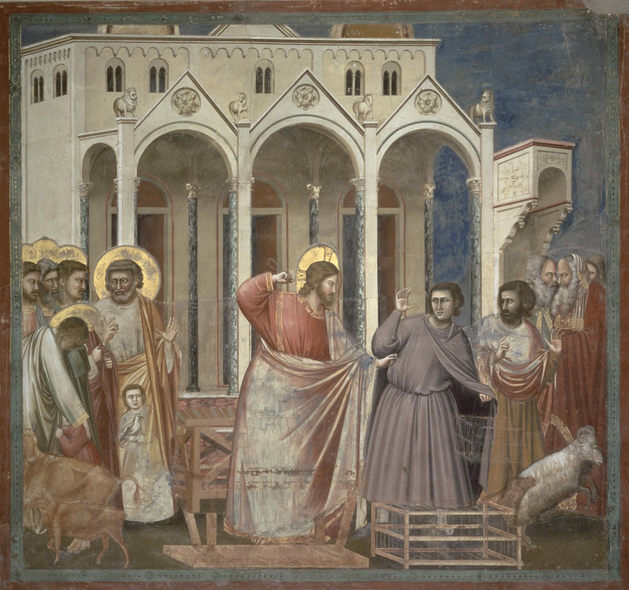 Temppelin puhdistus, n. 1305 tekijältä Giotto di Bondone
