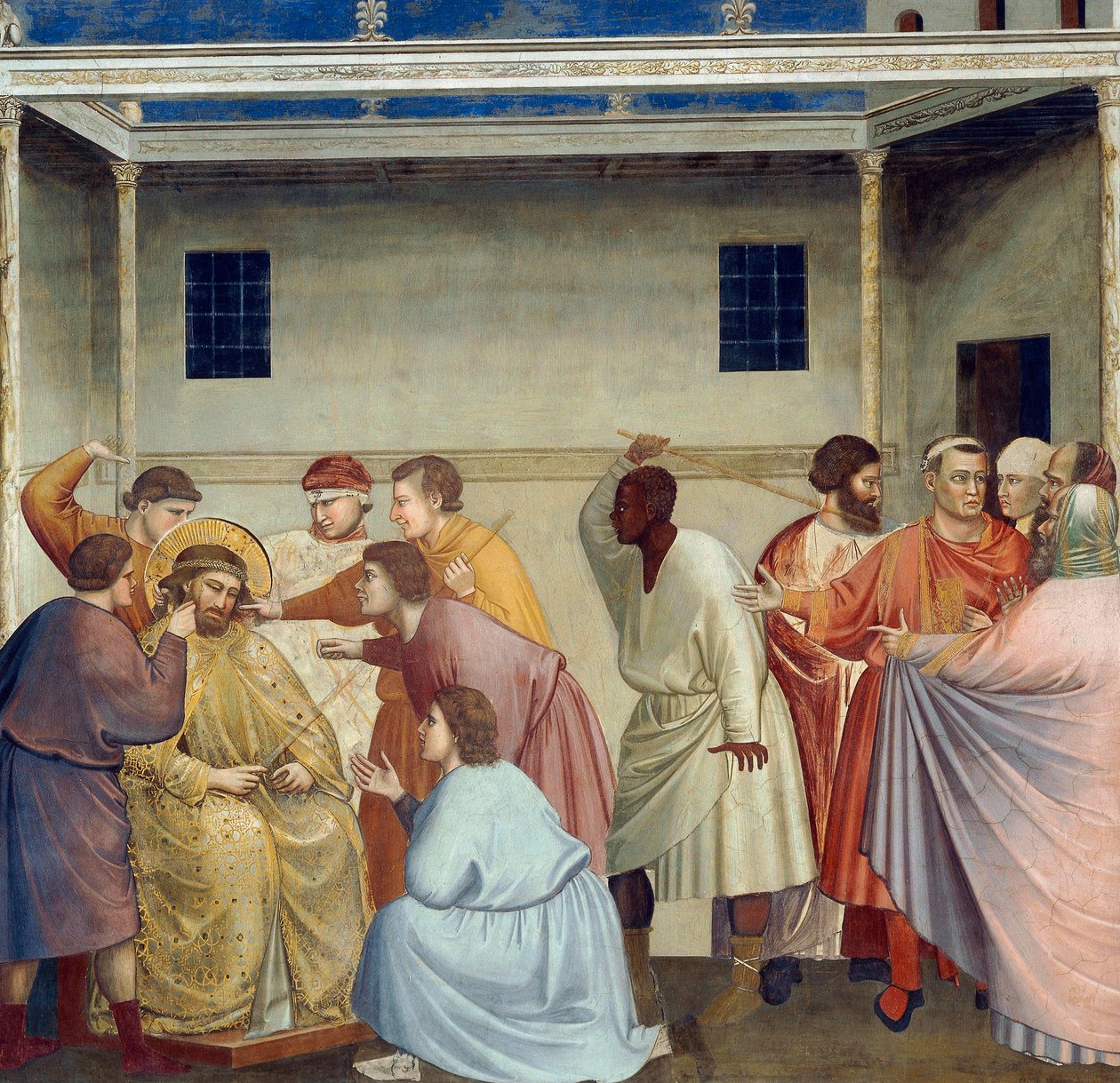 Kristuksen liputus, yksityiskohta elämästä ja Kristuksen kärsimyksestä, Giotto tekijältä Giotto (c.1266 1337)