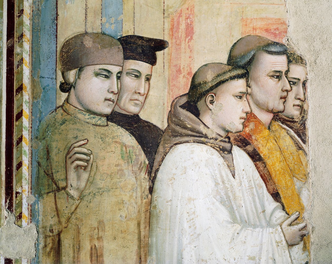 Italia, Firenze, Pyhän Ristin basilika, Bardin kappeli, Pyhän Franciscuksen kuolema tekijältä Giotto (c.1266 1337)