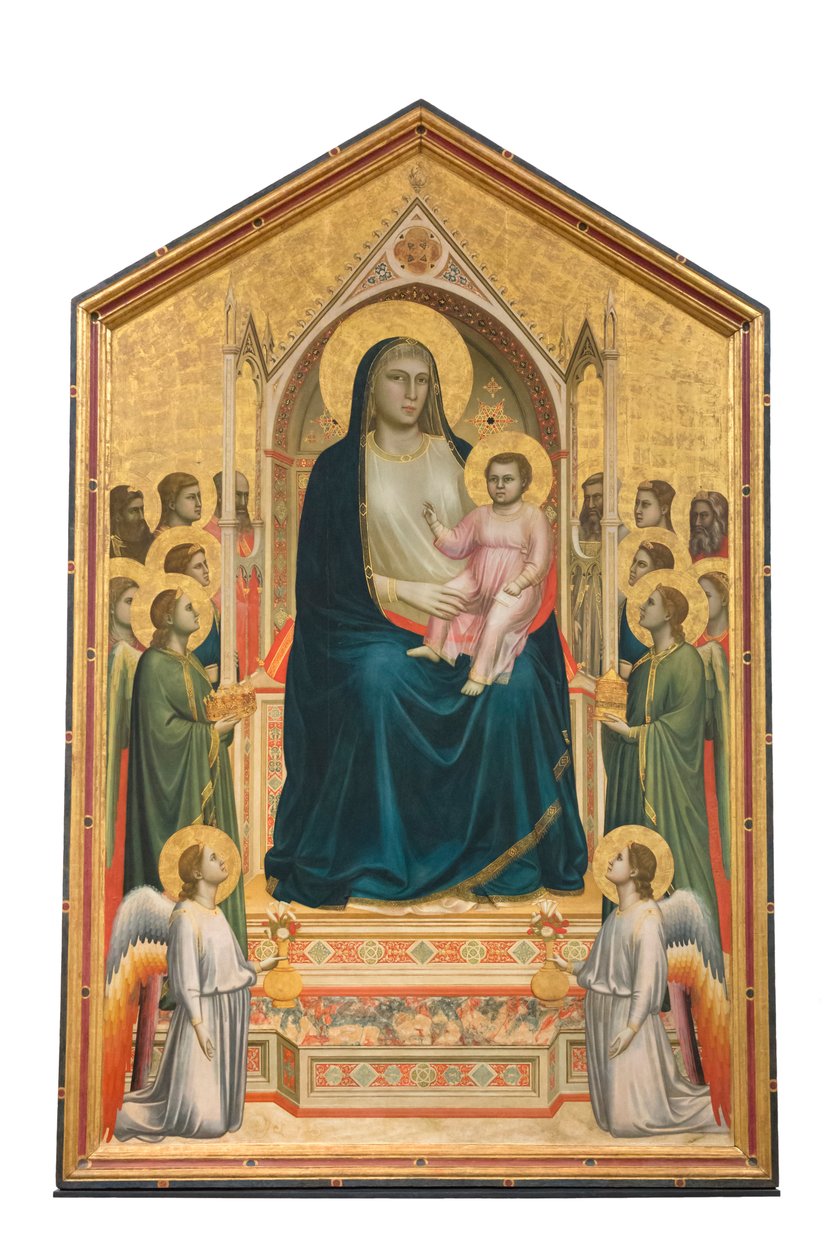 Madonna ja lapsi valtaistuimella enkelien ja pyhien kanssa, "ognissanti maesta" tekijältä Giotto (c.1266 1337)