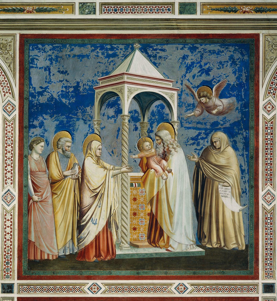 Giotto (1267-1337) Jeesuksen esitys temppelissä, yksityiskohta freskosarjasta Kristuksen elämä ja kärsimys tekijältä Giotto (c.1266 1337)